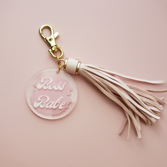 Boss Babe Acrylic Keychain w/tassle SHIPS FREE! - Picture 2 of 3
